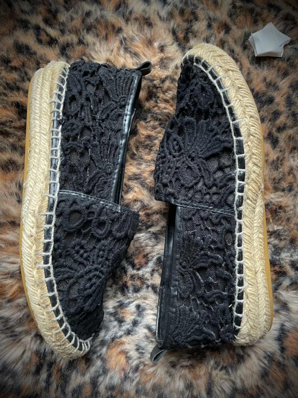 Gothic Black Lace Espadrille Agilis Barcelona women's eu 38